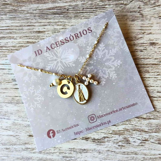 COLAR NOSSA SENHORA DE FATIMA C/LETRA COLAR NOSSA SENHORA DE FATIMA C/LETRA