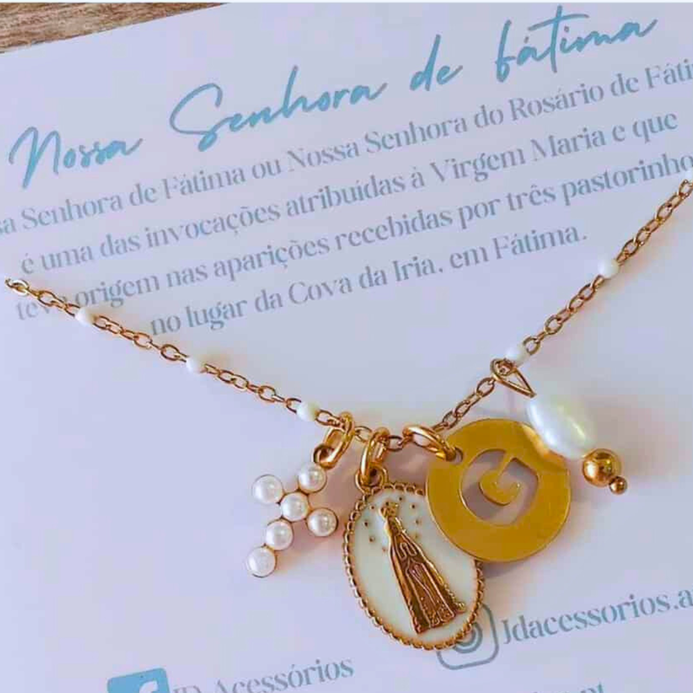COLAR NOSSA SENHORA DE FATIMA C/LETRA